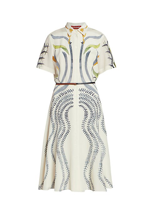 Botanical Silk Midi Dress