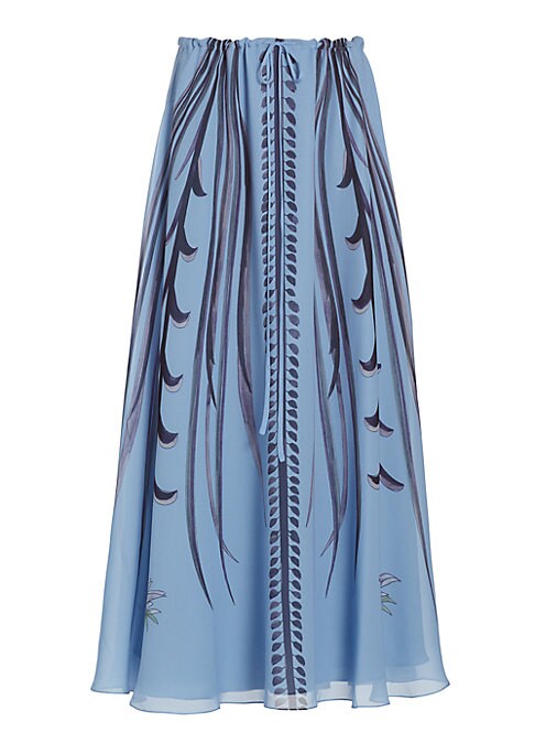 Botanical Chiffon Maxi Skirt