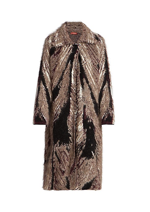 Fuzzy Luxe Jacquard Coat