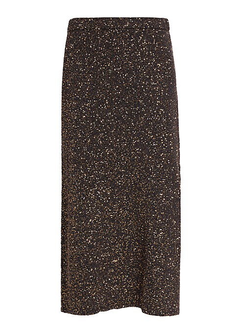 Sparkling Slit Midi Skirt