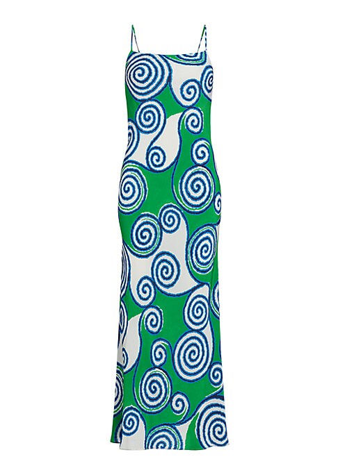 Swirl Satin Maxi Dress