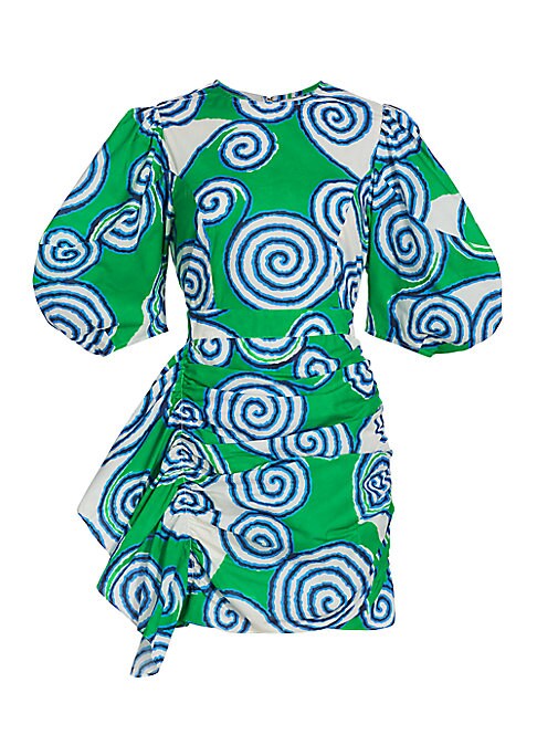 Swirl Ruffle Mini Dress