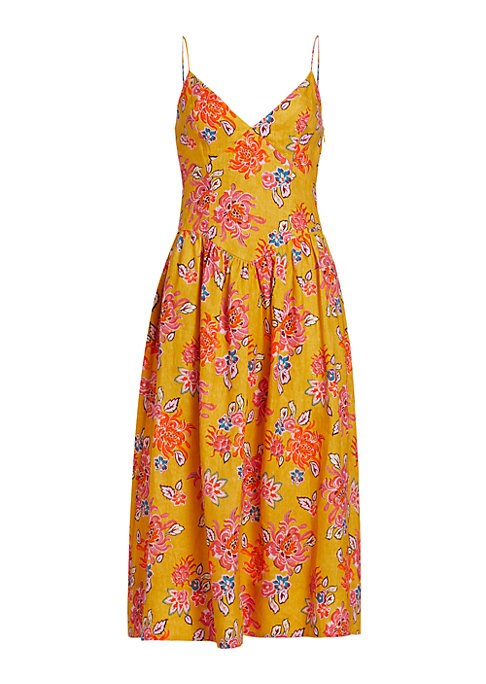 Floral Drop-Waist Midi Dress