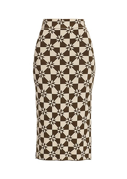 Jacquard Elegance Midi Skirt