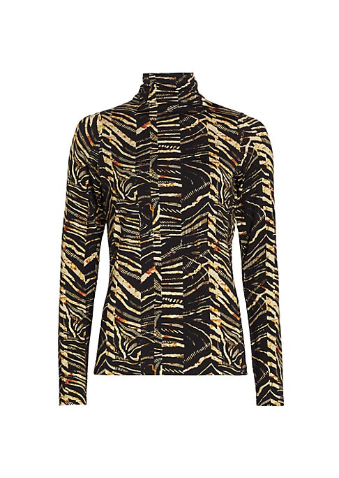 Abstract Animal Print Turtleneck