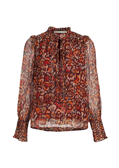 Chic Ruffled Metallic Blouse