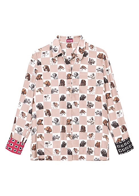 Whimsical Dog Print Blouse