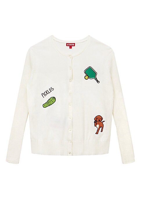 Embroidered Cotton Blend Cardigan