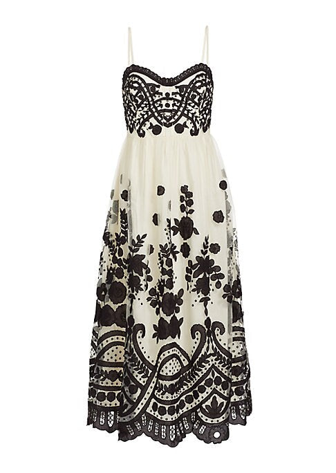 Lace Flare Midi Dress