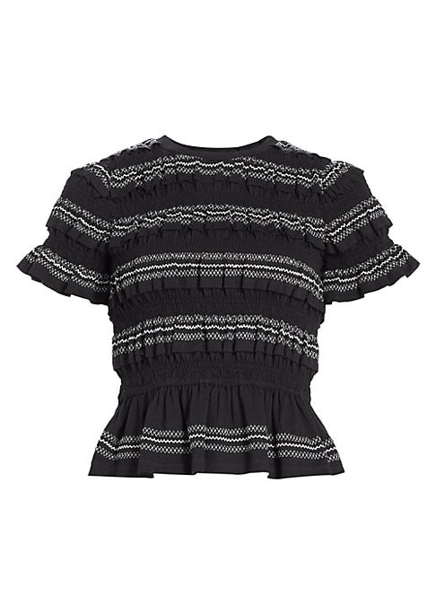 Smocked Cotton Crop Top