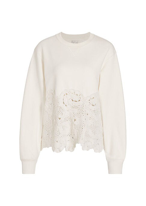 Cozy Floral Lace Pullover