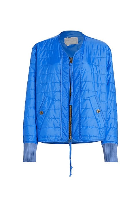 Quilted Boxy V-Neck Jacket