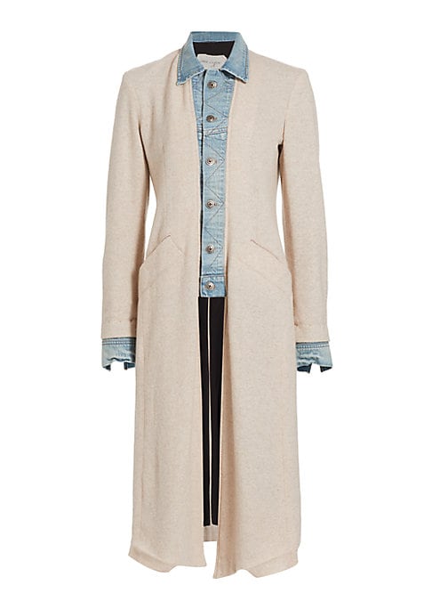 Denim & Wool Blend Coat