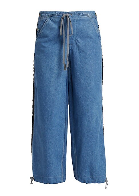 Cropped Denim Tuxedo Trousers