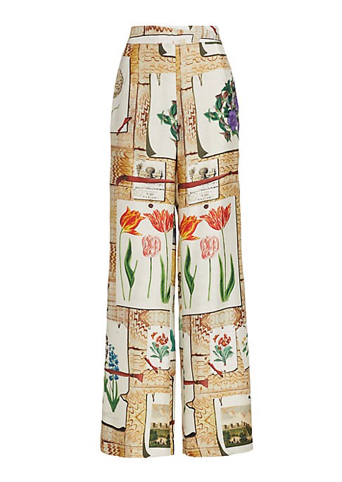 Chic Silk Collage Trousers