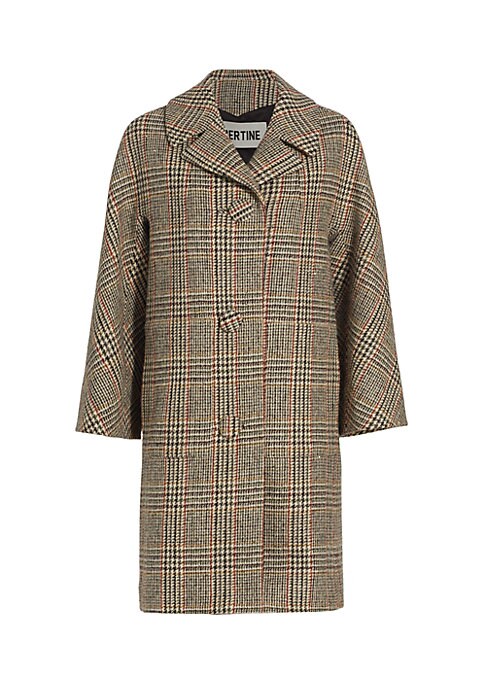 Plaid Boxy Wool Coat