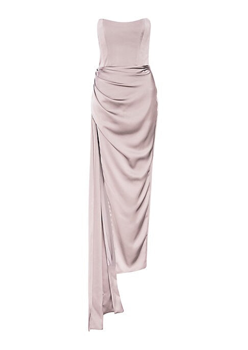 Satin Side Slit Gown