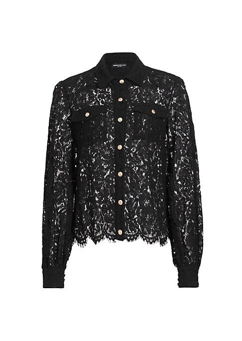 Lace Sheer Button Shirt