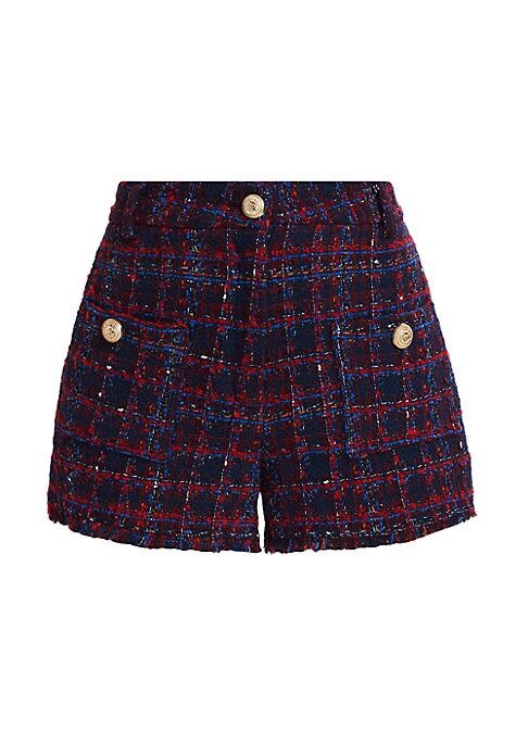 Vibrant Tweed Button Shorts
