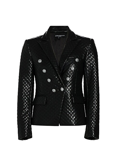 Chic Faux Leather Blazer