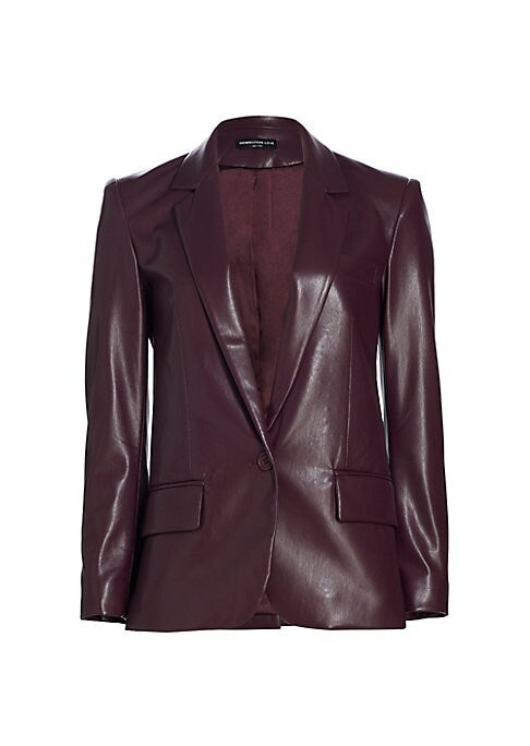 Chic Vegan Leather Blazer