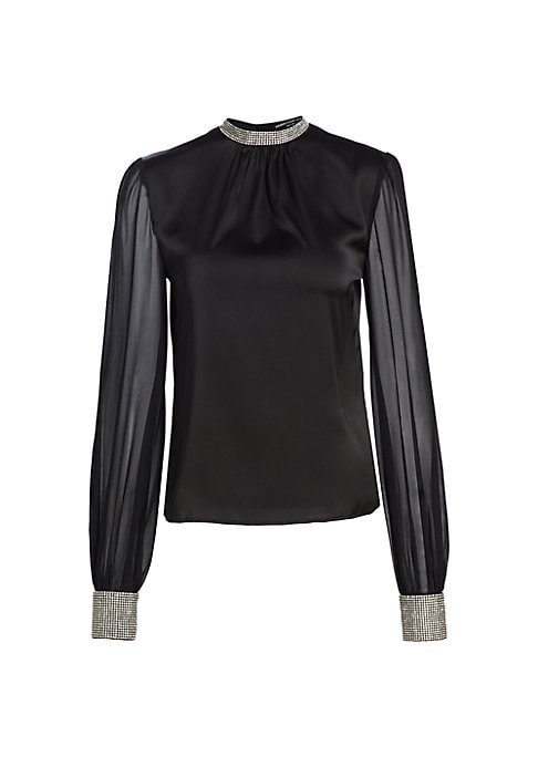 Lustrous Sheer Sleeve Blouse