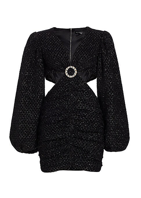 Glistening Balloon Cut-Out Dress