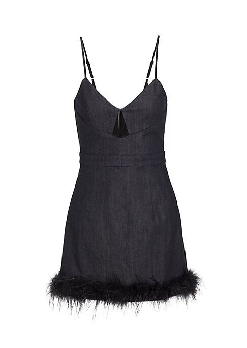 Feathered Cut-Out Dress