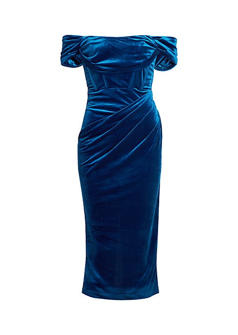 Velvet Charm Midi Dress