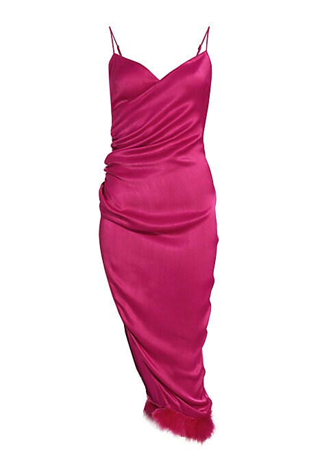 Feathered Elegance Midi Dress