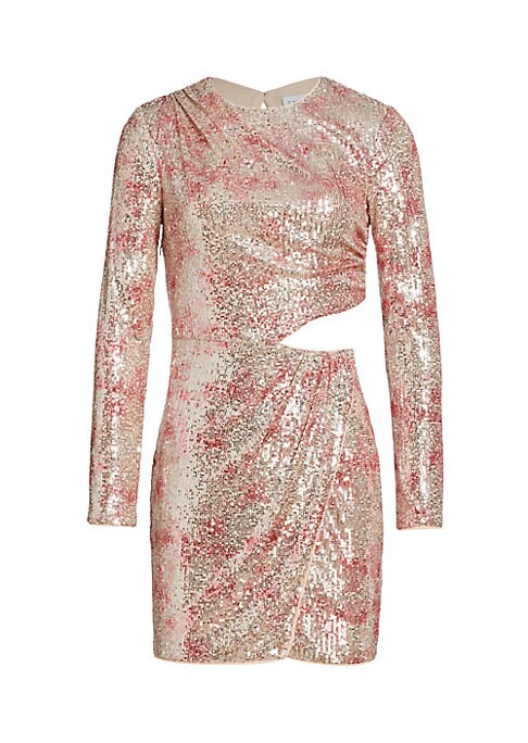 Marbled Sequin Cut-Out Dress