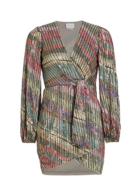 Sequin Wrap Mini Dress