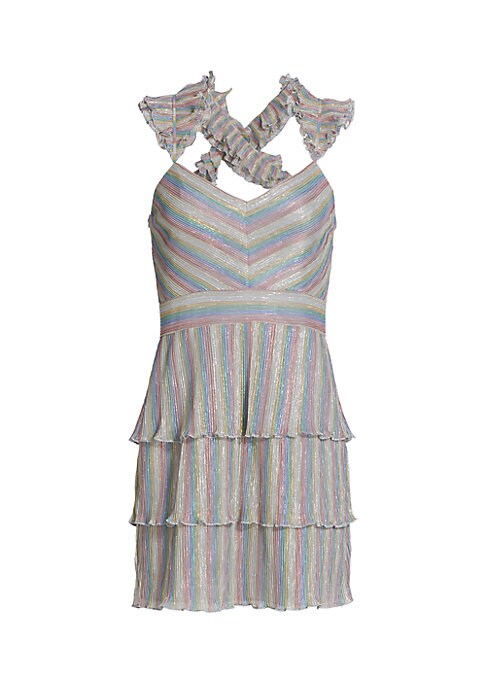 Metallic Ruffle Mini Dress