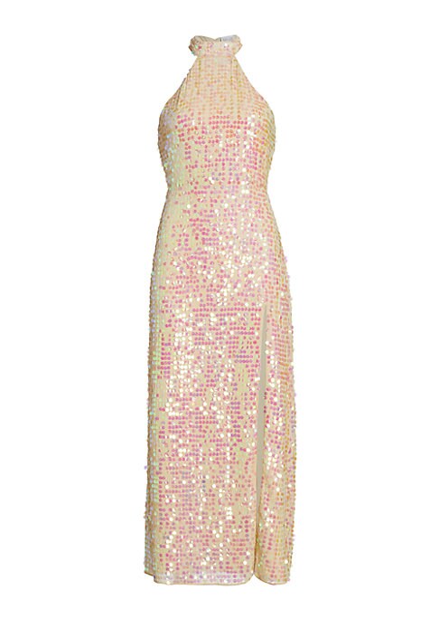 Glittering Halter Maxi Dress