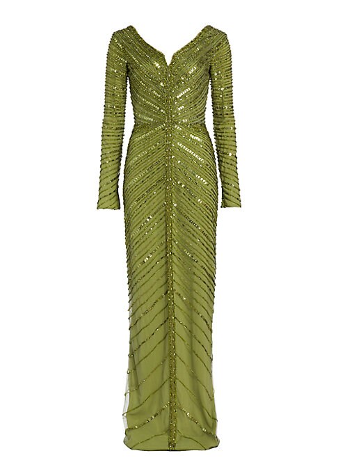 Glistening V-Neck Gown