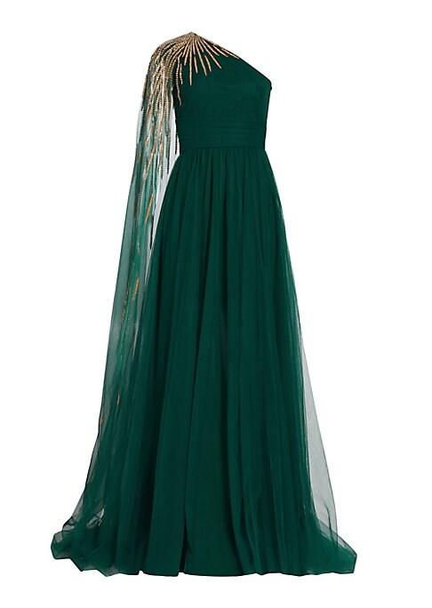 Elegant Tulle Cape Gown