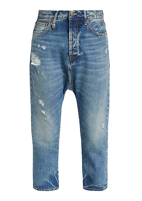 Distressed Straight Fit Denim