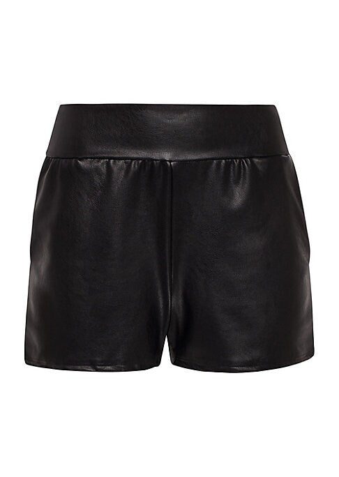 Chic Stretchy Leather Shorts