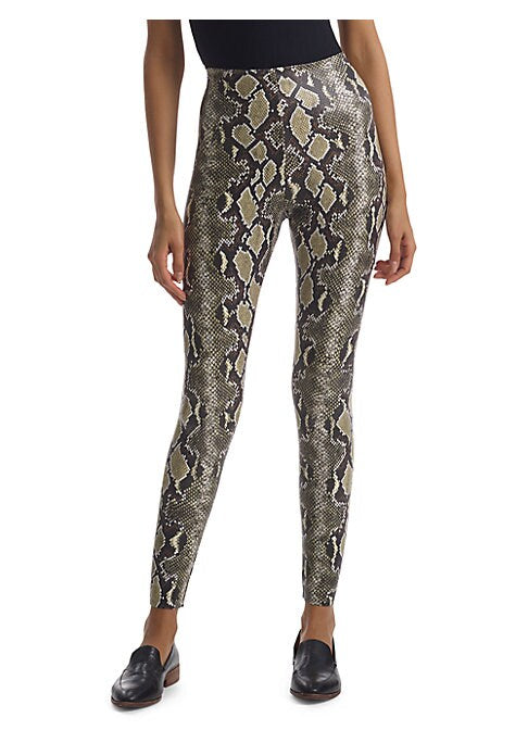 Croc-Embossed High-Waist Leggings