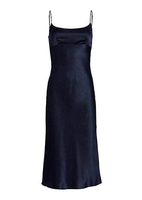 Silk Tie-Back Midi Dress