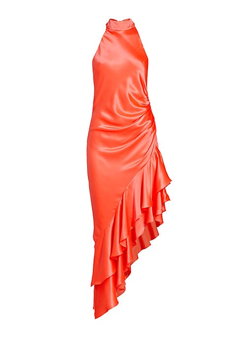 Silk Ruffle Midi Dress