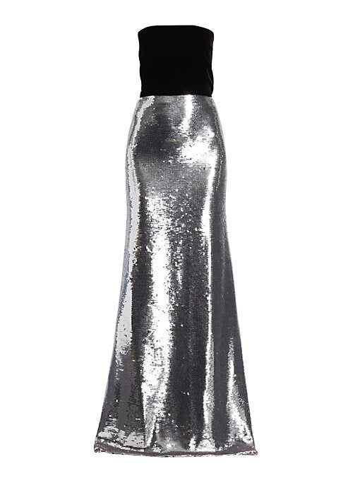 Velvet Sequin Elegance Gown