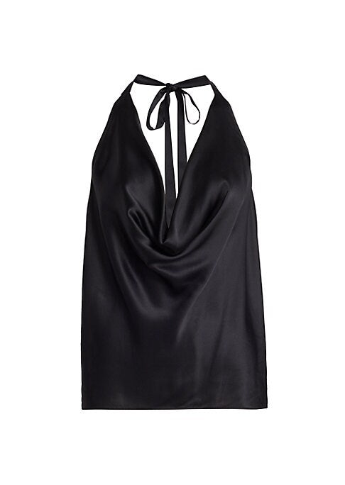 Silk Cowl Neck Top