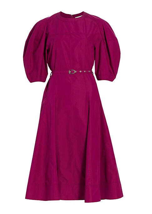 Chic Puff-Sleeve Midi Dress