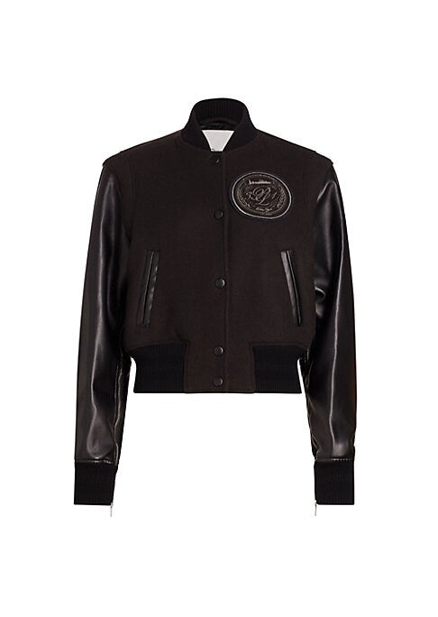 Chic Ribbed Varsity Jacket