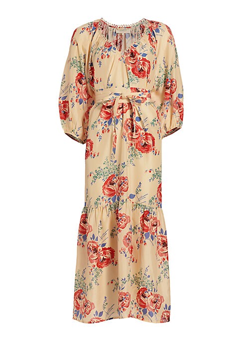 Floral Puff Sleeve Midi