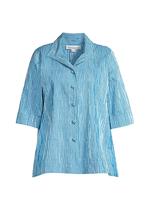 Gingham Chic Crinkle Top
