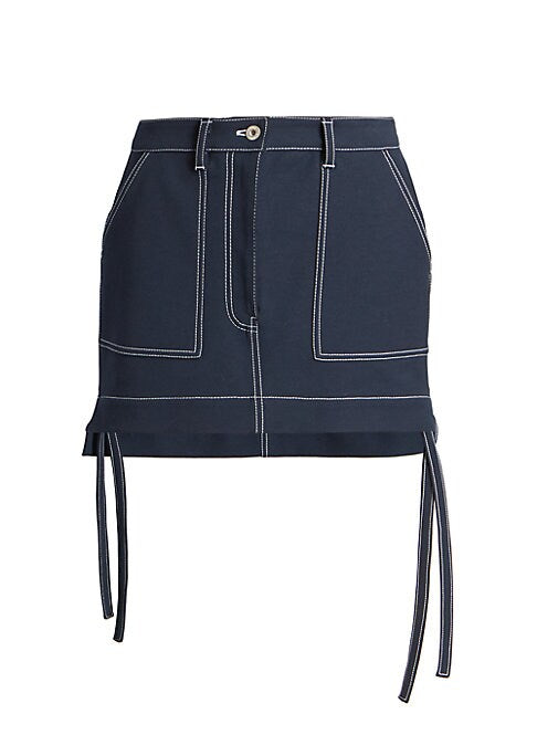 Tied Canvas Miniskirt