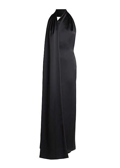 Silk Draped Evening Gown