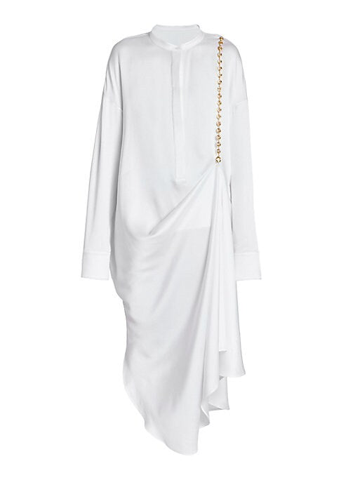 Gleaming Silk Asymmetric Dress